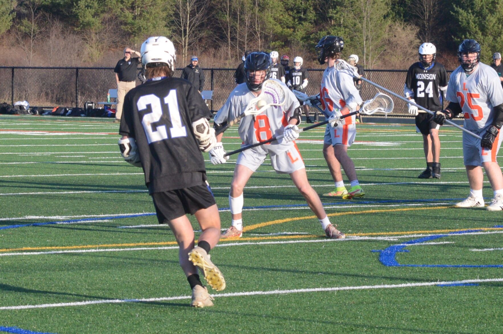 Brady Mickle sticks in front of Monson attacker